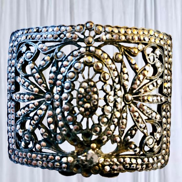 Vintage Shoe Clip Studs Silvertone Heavy Large - Picture 10 of 10